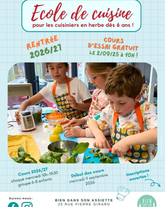 L'école de cuisine pour enfants 2026/27