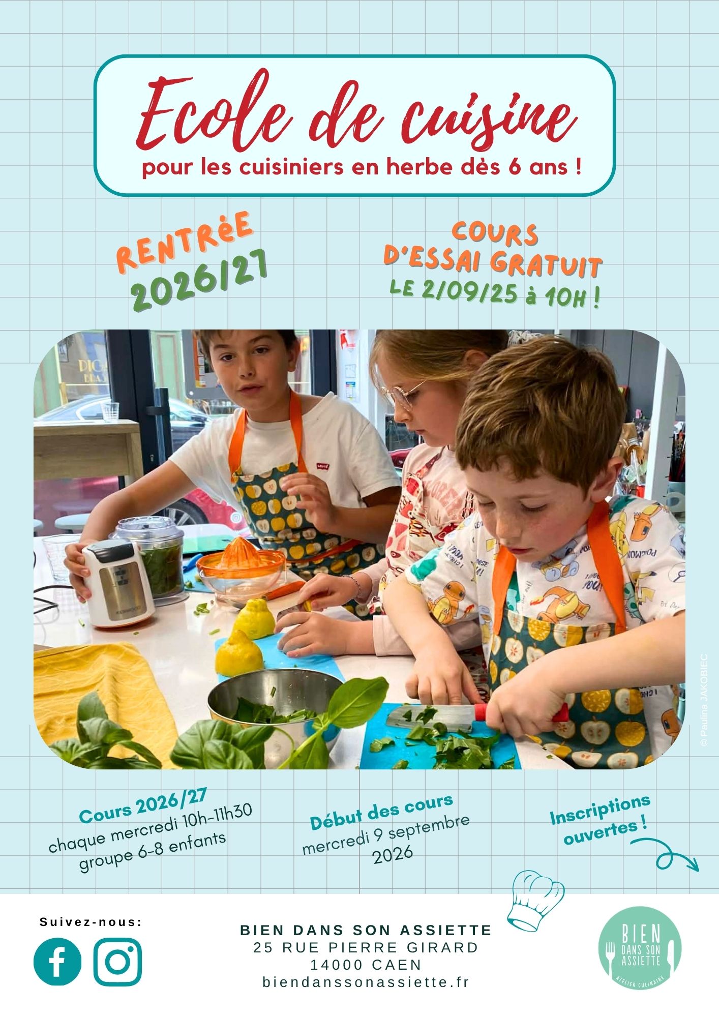 L'école de cuisine pour enfants 2026/27
