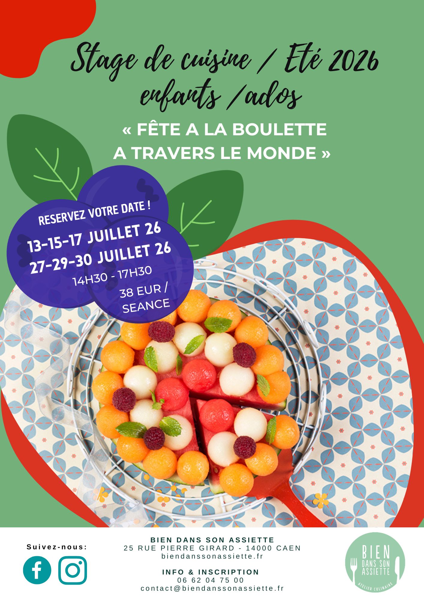 Stage d'été 2026 enfants 6-13 ans